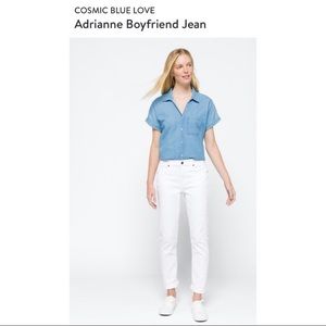 Cosmic Blue Love Adrianne Boyfriend Jean White - NWT - Size 16